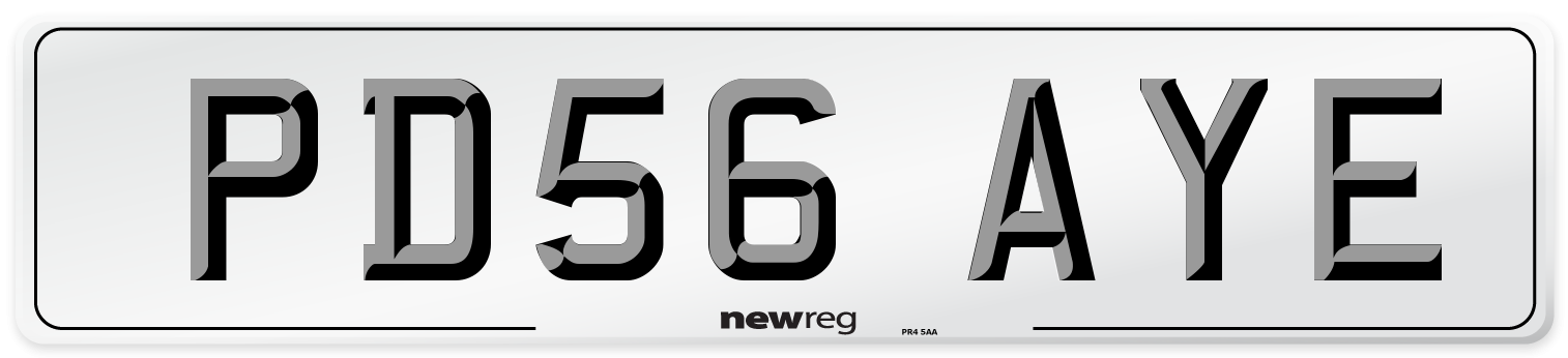 PD56 AYE Number Plate from New Reg